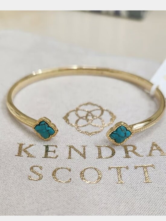 Kendra Scott Jewelry - Kendra Scott Mallory Gold Cuff Bracelet Variegated Turquoise Magnesite NWT